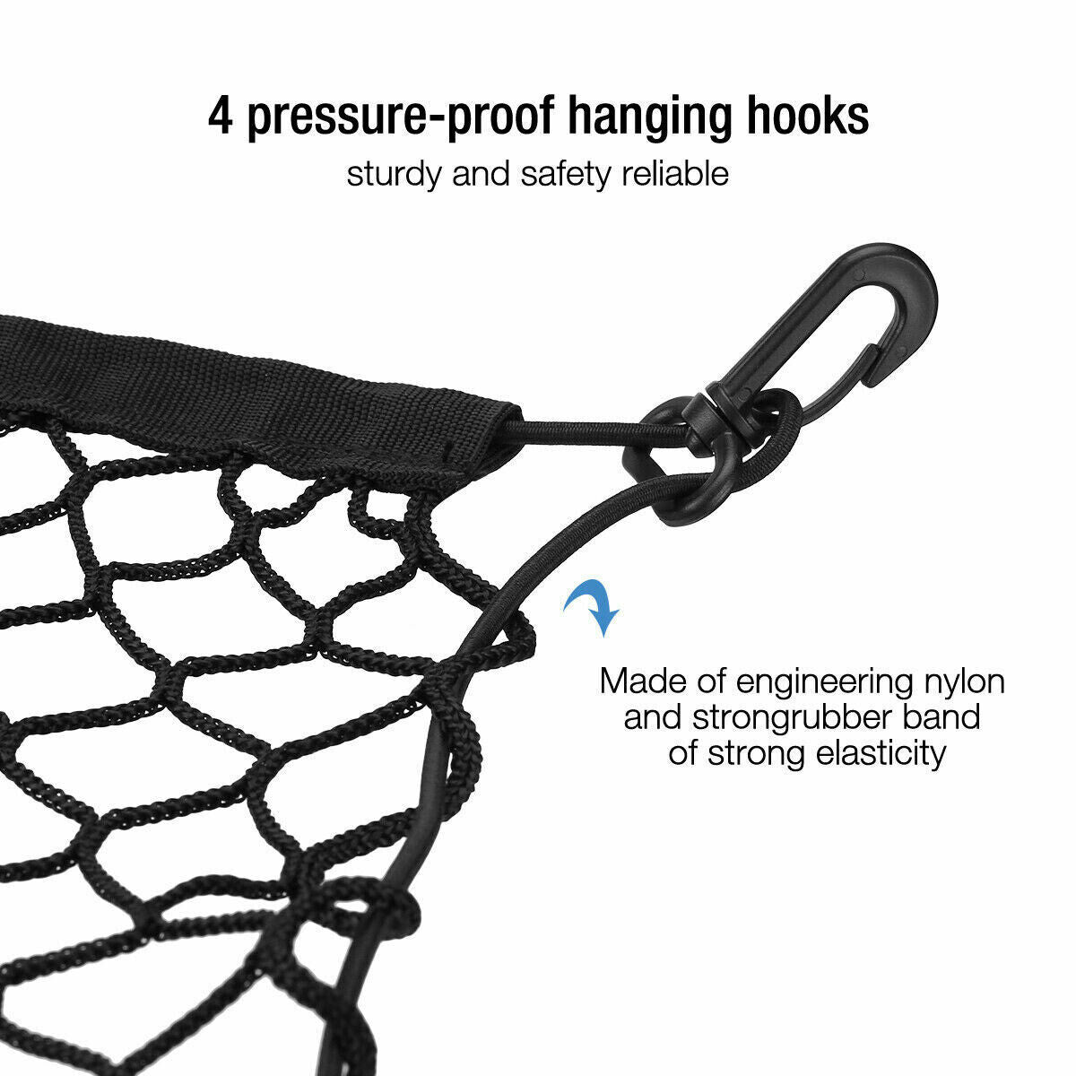 Trunk CARGO NET Car Nylon Elastic Mesh Organizer Truck SUV Universal 4 Hook Rear