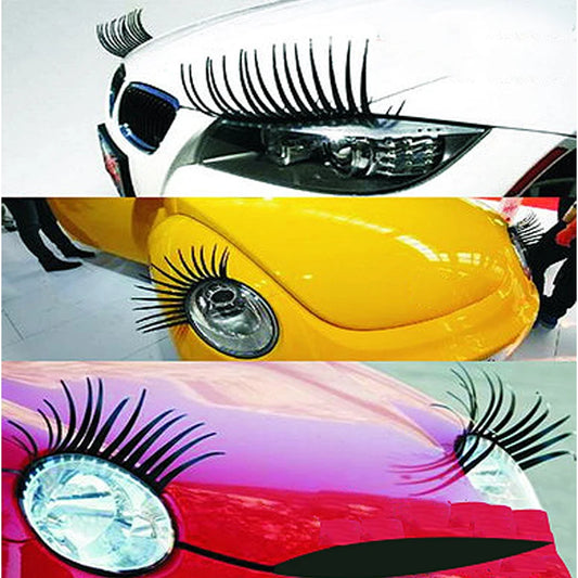 Charming Black False Eyelashes Fake Eye Lash Sticker Car Headlight Decoration Funny Decal 3D Free Shipping