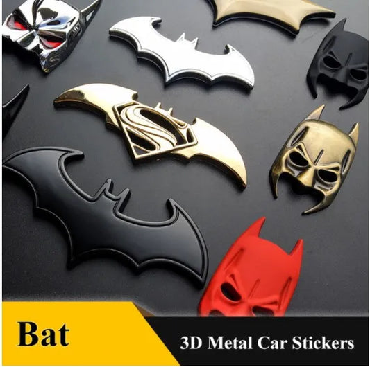 3D Car Stickers Cool Metal Bat Auto Logo Car Styling Metal Bat Badge Emblem Tail Decal Motorcycle Car Accessories Automobiles
