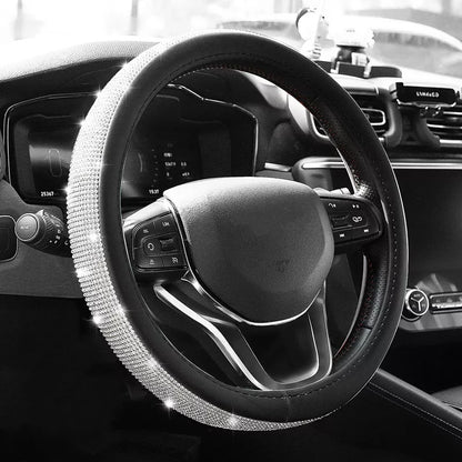 Bedazzled Bling Bling Diamond Rhinestones Car Steering Wheel Cover