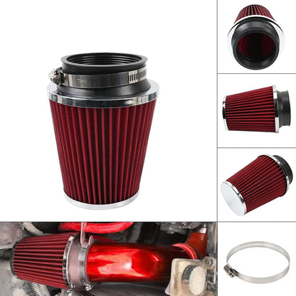 Car Air Intake Filter 76MM 3Inch Universal Sport Power Mesh Cone Air Cleaner High Flow Car Cold Air Intake Filter Induction Kit OFI077