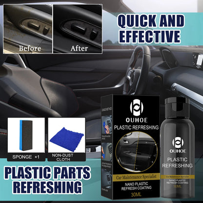 30ml/50ml Plastics Refreshing Coating Agent Car Refurbishment Cleaning Agent Plastics Parts Refurbish Agent Car Exterior
