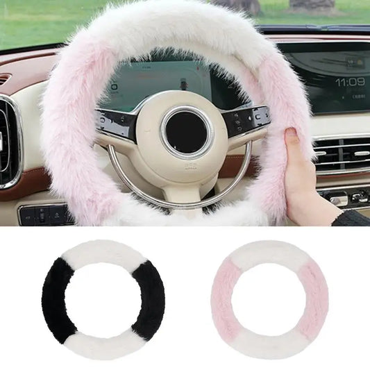 Fuzzy Steering Wheel Cover Car General Luxury Soft With Anti Slip Inner Ring Steering Wheel Cover Car Interior Accessories